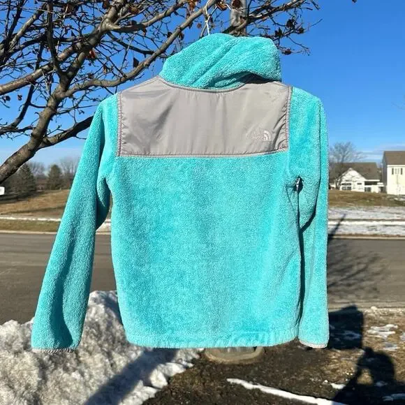 The North Face Big‎ Girl’s Full Zip Fleece Jacket Size Medium 10/12 Turquoise - Picture 12 of 13